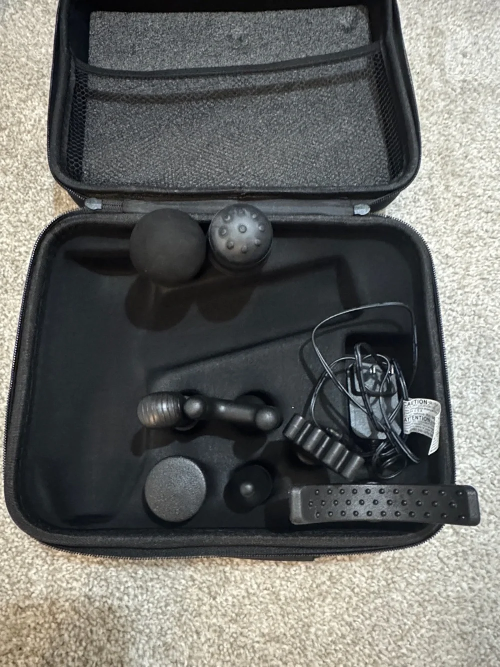 Crane Fitness Massage Gun Accessories Carrying Case Multiple Tool Attachments